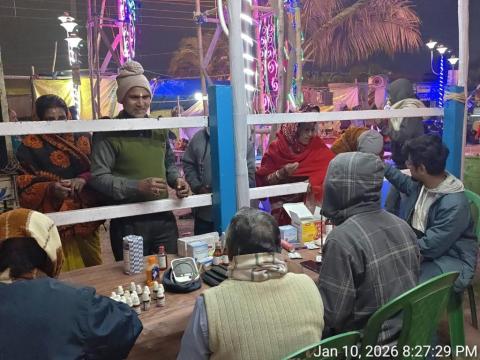 Medicines were dispensed to visiting pilgrims free of cost